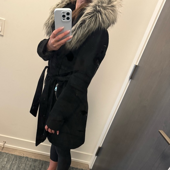 Women’s Belted Wool Robe Coat - Karl Lagerfeld - Picture 4 of 4